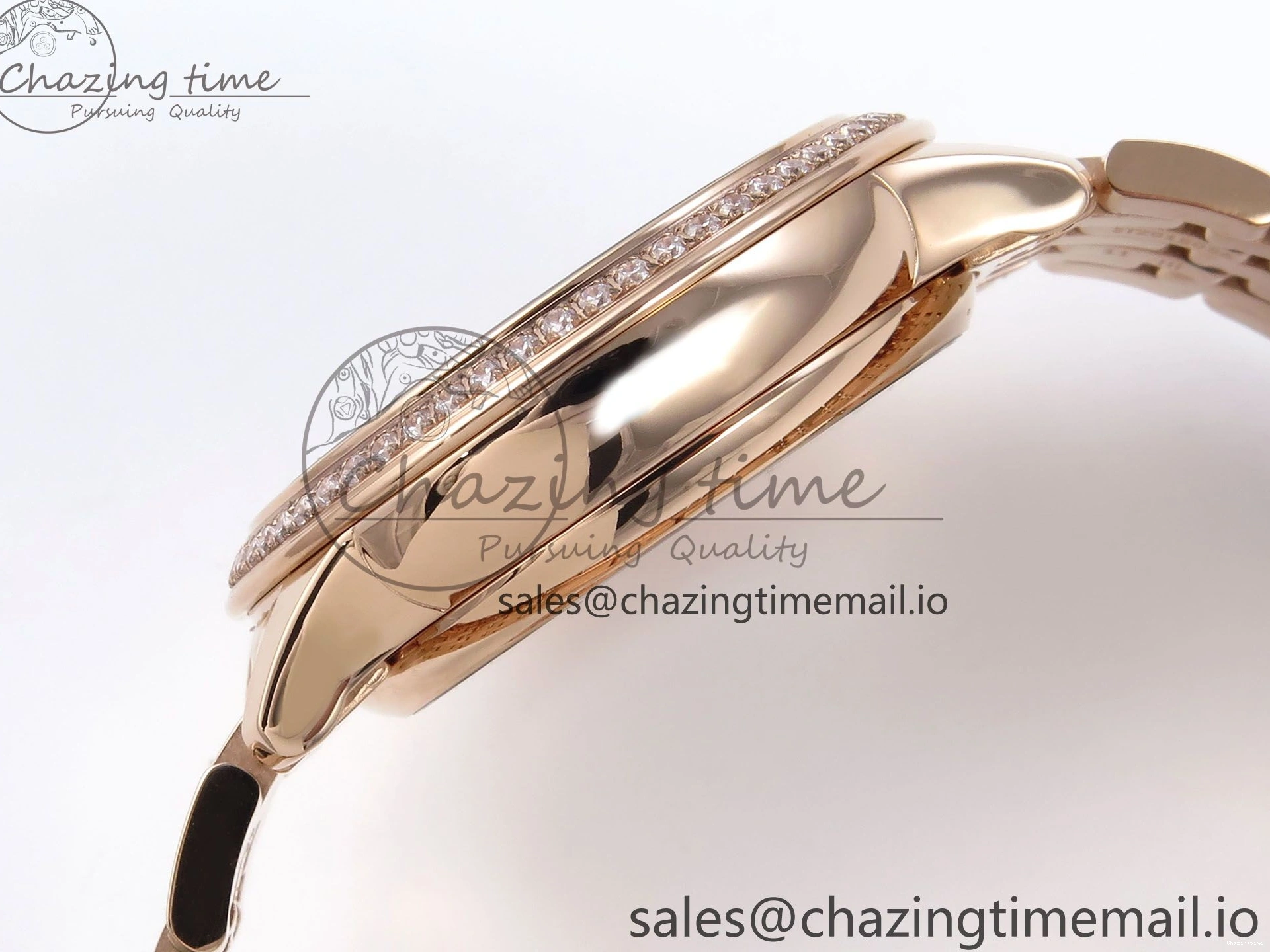 0102 De Ville Prestige Ladies RG VSF 1:1 Best Edition Brown Diamonds Dial on RG Bracelet A Sophisticated 7681